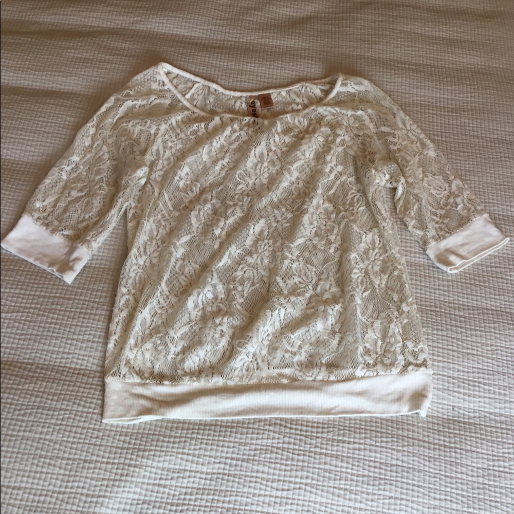 Cream Lace top L